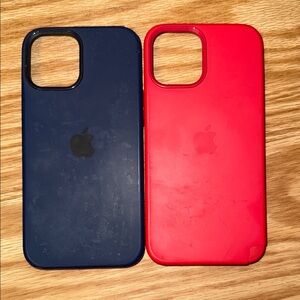 Apple iPhone Case - Navy and Crimson